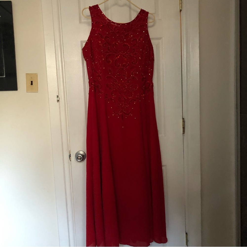 Glittery red formal dress